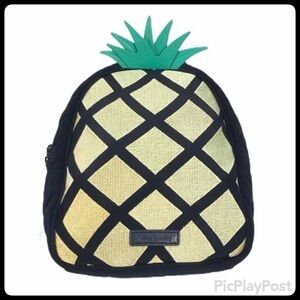 Vera Bradley Pineapple Kids Essential Mini Backpack in Classic Navy and Yellow